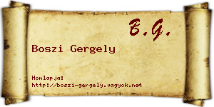 Boszi Gergely névjegykártya